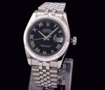ROLEX DATEJUST SWISS ETA3135 WATCH SS BLACK ROMAN